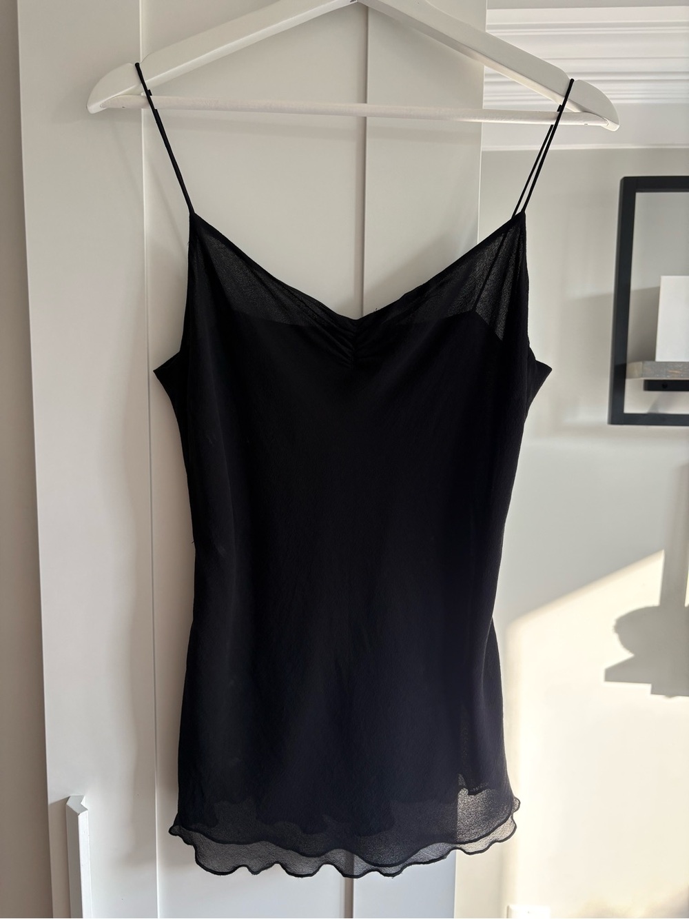 Jacob Y2K Black Silk Slip Tank Top